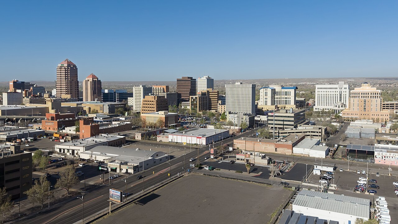 Representative Albuquerque, New Mexico city scene; not a photograph of Old Town