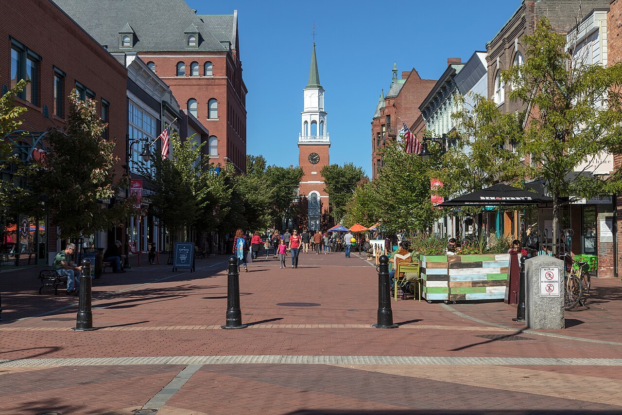 Representative Burlington, Vermont city scene; not a photograph of Church Street Marketplace