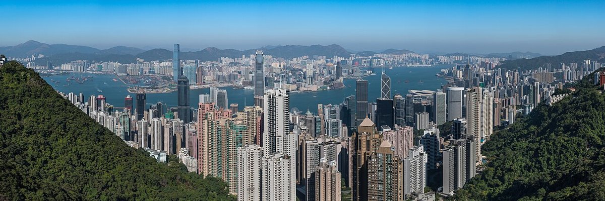 Hong Kong skyline and Victoria Harbour seen from Victoria Peak