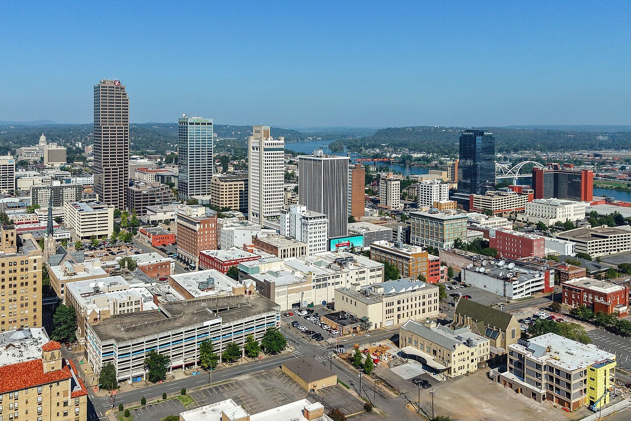 Representative Little Rock, Arkansas city scene; not a photograph of Little Rock Central High School National Historic Site