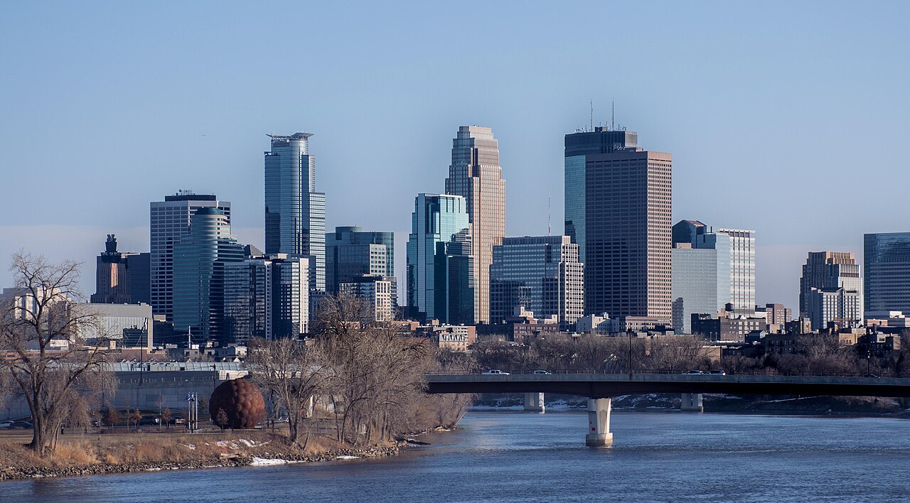 Representative Minneapolis, Minnesota city scene; not a photograph of Minneapolis Sculpture Garden