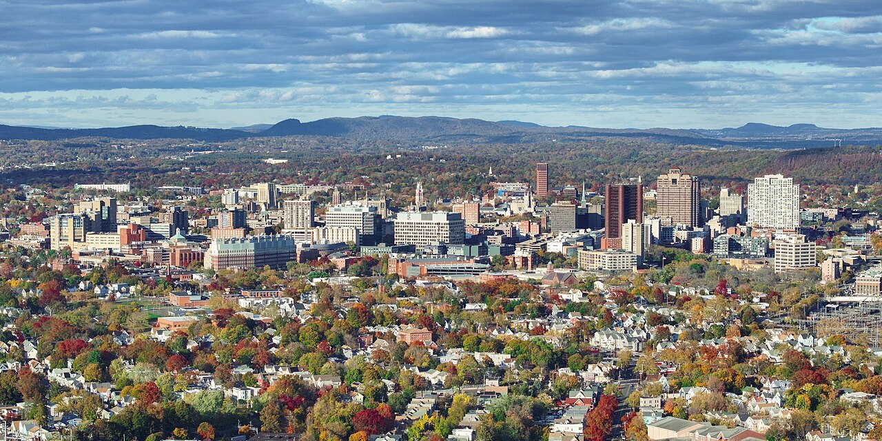 Representative New Haven, Connecticut city scene; not a photograph of Yale University Art Gallery