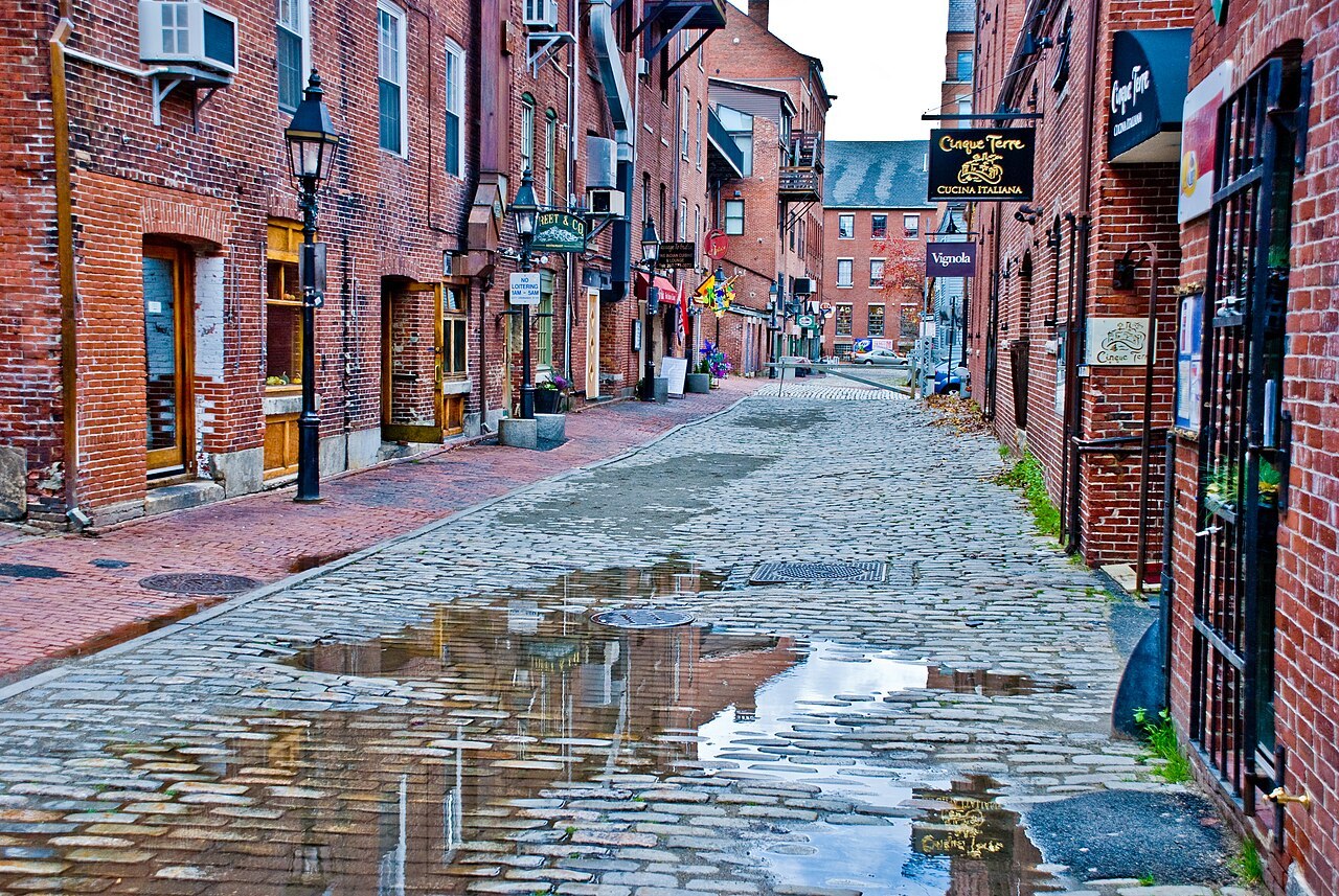 Representative Portland, Maine city scene; not a photograph of Old Port