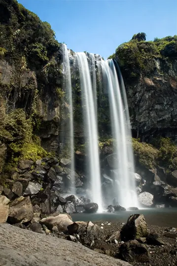 Jeongbang Waterfall in Jeju
