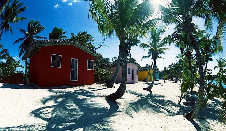 Caribbean shoreline and clear blue sea at Catalina Island, Dominican Republic