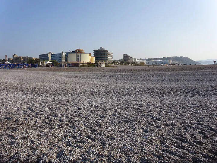 Rhodes Aquarium building beside Elli Beach, Rhodes